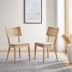 Modway Caledonia Fabric Upholstered Wood Dining Chair Set of 2 by Modway-EEI-6080