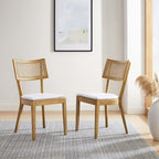 Modway Caledonia Fabric Upholstered Wood Dining Chair Set of 2 by Modway-EEI-6080