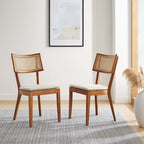 Modway Caledonia Fabric Upholstered Wood Dining Chair Set of 2 by Modway-EEI-6080
