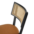 EEI-6732-BLK-TAN Caledonia Vegan Leather Upholstered Wood Dining Chairs Set of 2 by Modway