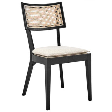 Modway EEI-4648-BLK-BEI Caledonia Wood Dining Chair Black Beige