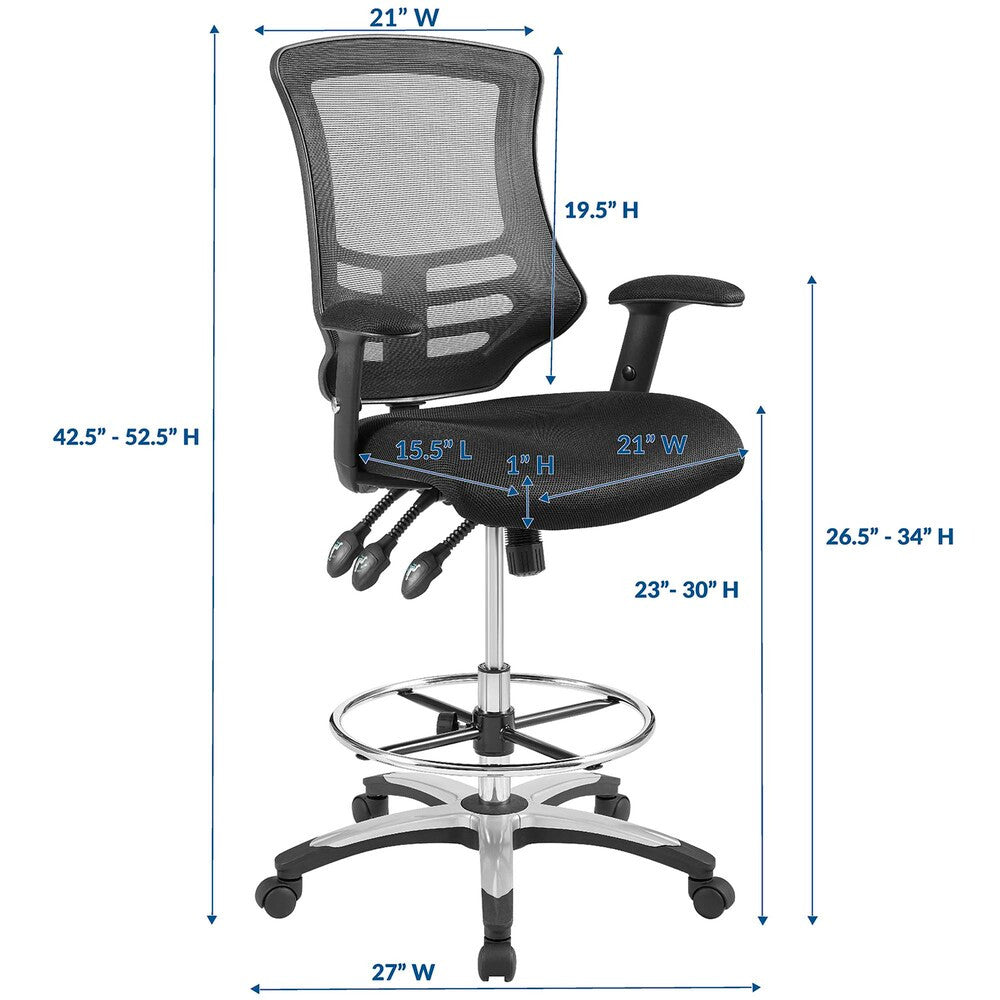 EEI-3043-BLK Calibrate Mesh Drafting Chair by Modway