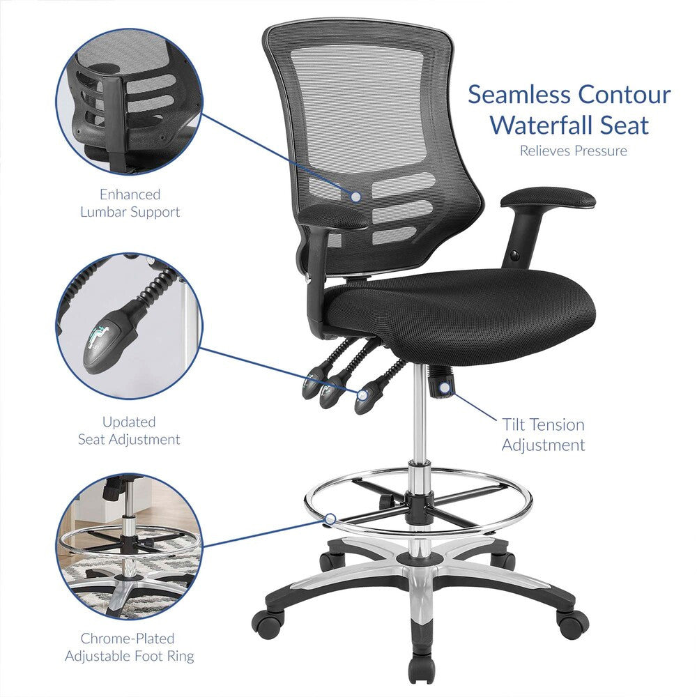EEI-3043-BLK Calibrate Mesh Drafting Chair by Modway