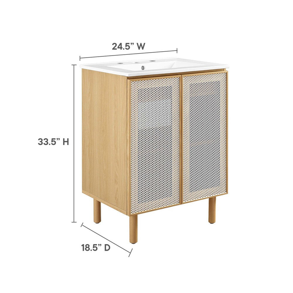 EEI-6677 Calla 24" Perforated Metal Bathroom Vanity by Modway