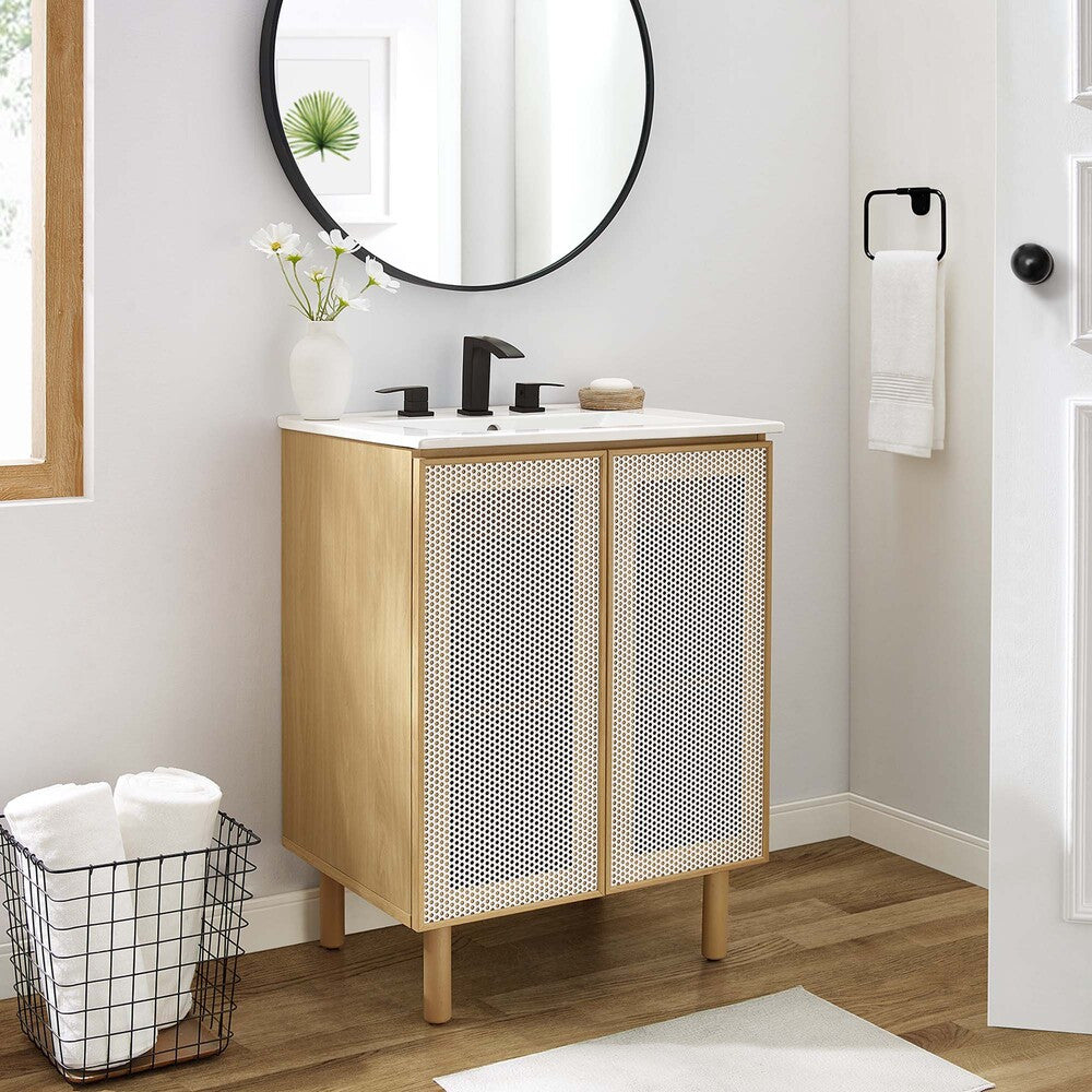 EEI-6677 Calla 24" Perforated Metal Bathroom Vanity by Modway