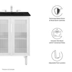 EEI-6679-BLK-WHI Calla 24" Perforated Metal Bathroom Vanity by Modway