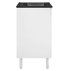 EEI-6679-BLK-WHI Calla 24" Perforated Metal Bathroom Vanity by Modway
