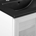 EEI-6679-BLK-WHI Calla 24" Perforated Metal Bathroom Vanity by Modway