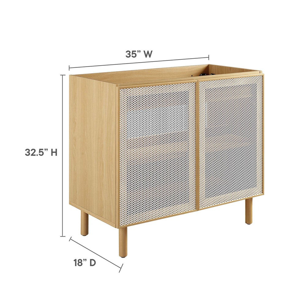 EEI-6622 Calla 36" Perforated Metal Bathroom Vanity Cabinet (Sink Basin Not Included) by Modway