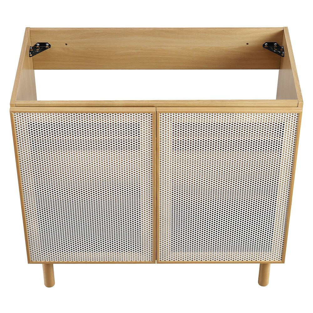 EEI-6622 Calla 36" Perforated Metal Bathroom Vanity Cabinet (Sink Basin Not Included) by Modway