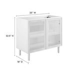 EEI-6622 Calla 36" Perforated Metal Bathroom Vanity Cabinet (Sink Basin Not Included) by Modway