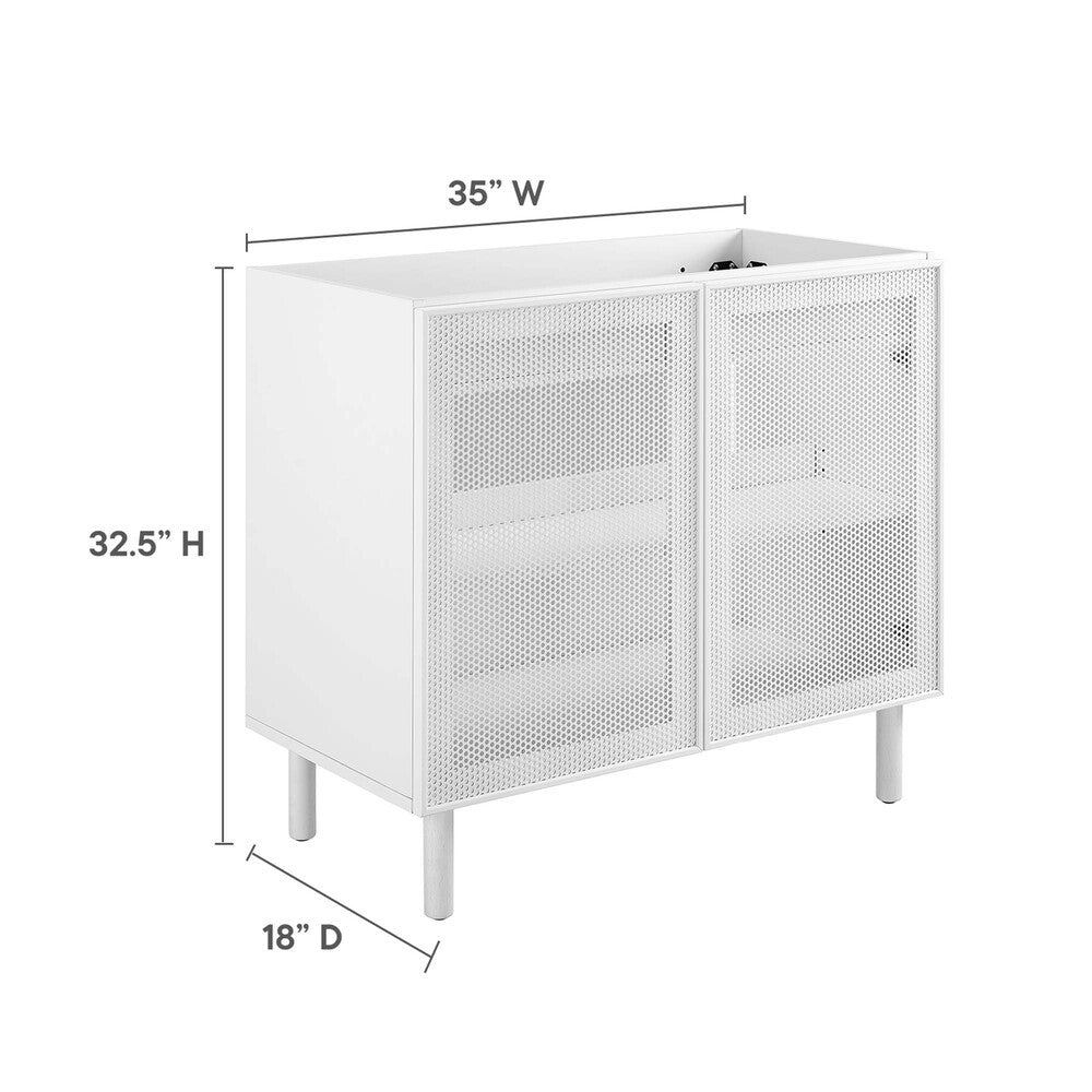 EEI-6622 Calla 36" Perforated Metal Bathroom Vanity Cabinet (Sink Basin Not Included) by Modway