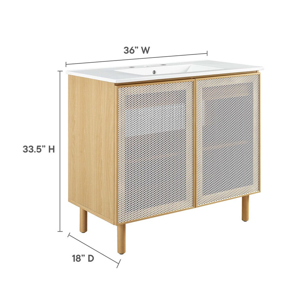 EEI-6678 Calla 36" Perforated Metal Bathroom Vanity by Modway