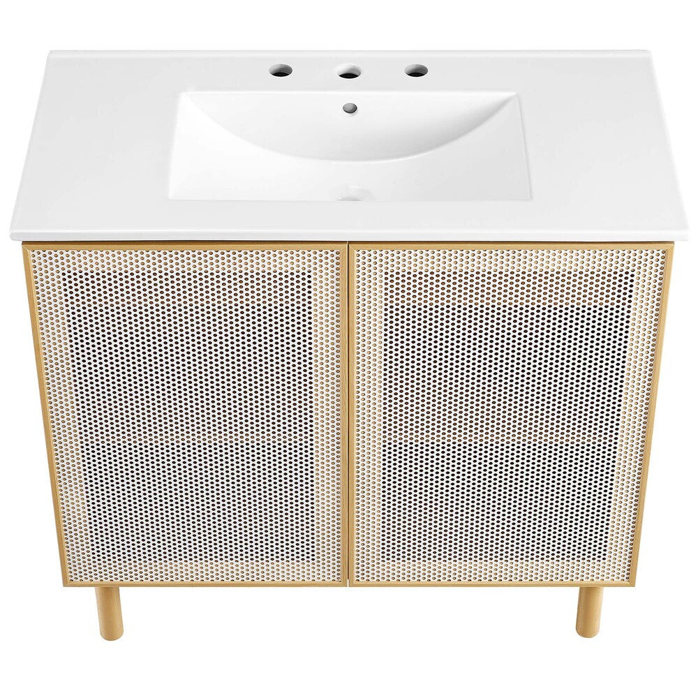 EEI-6678 Calla 36" Perforated Metal Bathroom Vanity by Modway
