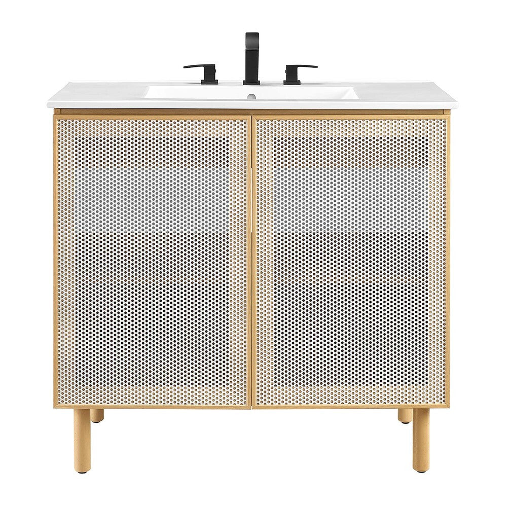 EEI-6678 Calla 36" Perforated Metal Bathroom Vanity by Modway