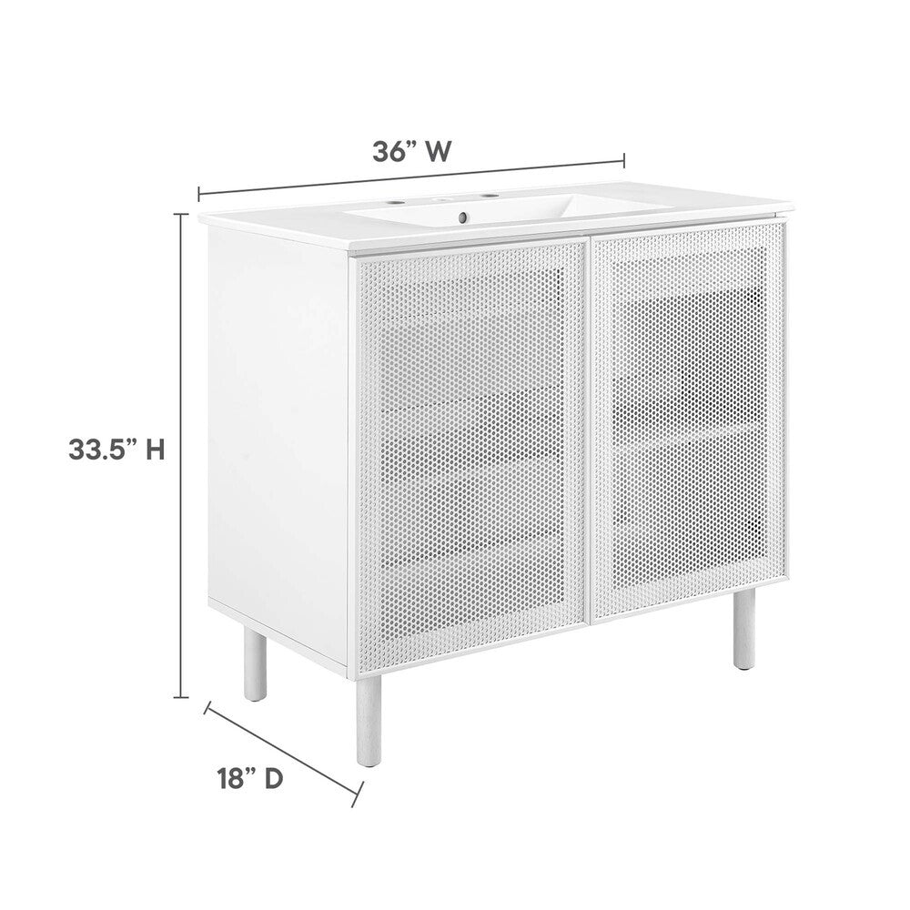 EEI-6678 Calla 36" Perforated Metal Bathroom Vanity by Modway