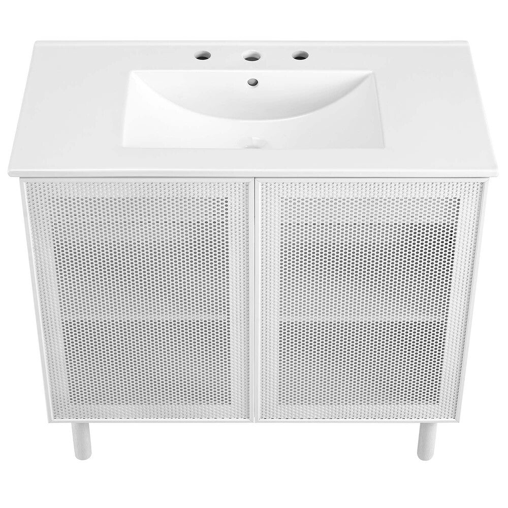 EEI-6678 Calla 36" Perforated Metal Bathroom Vanity by Modway