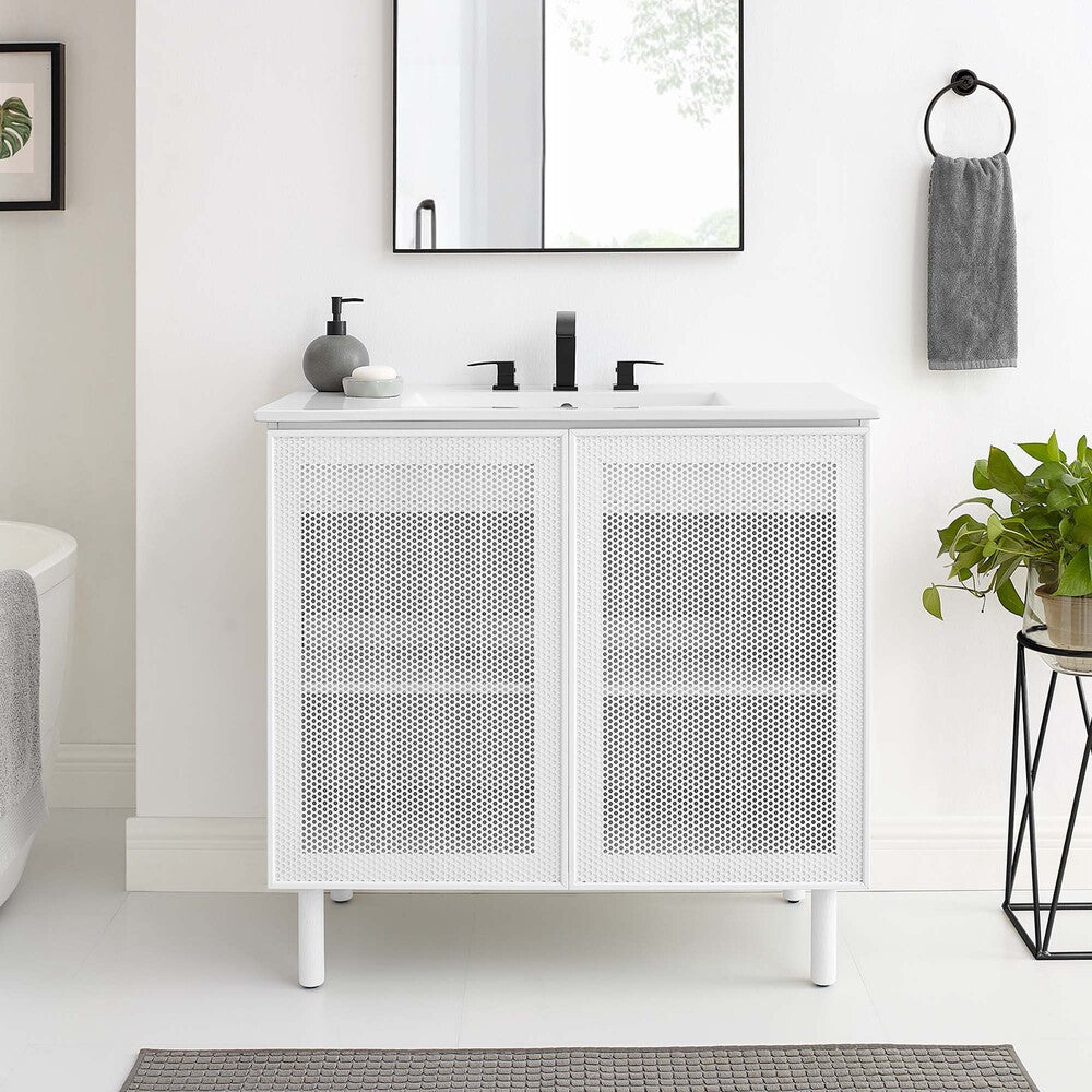 EEI-6678 Calla 36" Perforated Metal Bathroom Vanity by Modway
