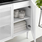 EEI-6680-BLK-WHI Calla 36" Perforated Metal Bathroom Vanity by Modway