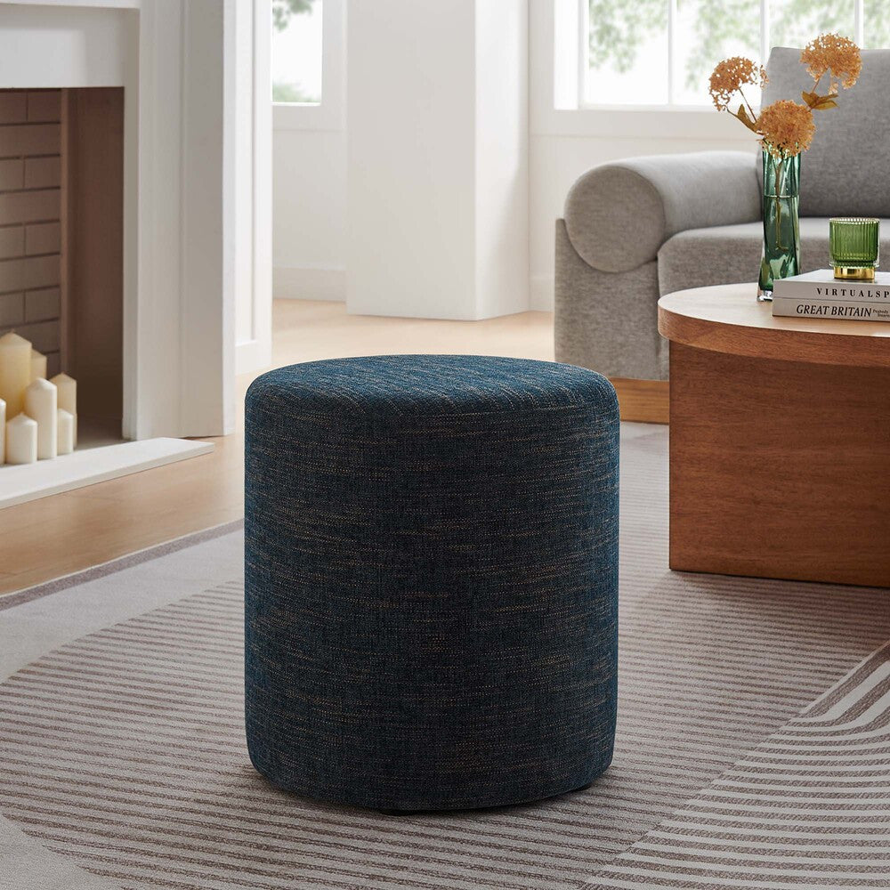 EEI-6651 Callum 16" Round Woven Heathered Fabric Upholstered Ottoman by Modway