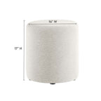 EEI-6651 Callum 16" Round Woven Heathered Fabric Upholstered Ottoman by Modway