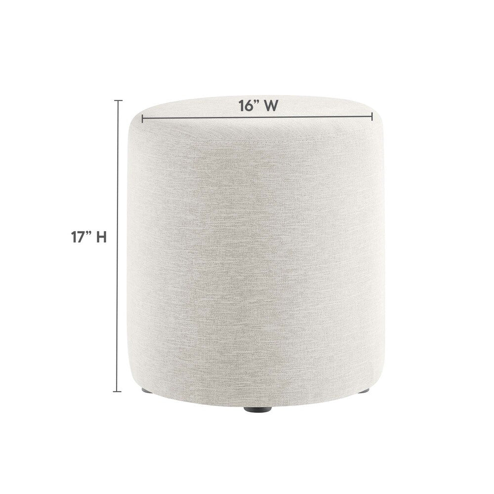 EEI-6651 Callum 16" Round Woven Heathered Fabric Upholstered Ottoman by Modway