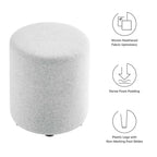EEI-6651 Callum 16" Round Woven Heathered Fabric Upholstered Ottoman by Modway