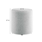 EEI-6651 Callum 16" Round Woven Heathered Fabric Upholstered Ottoman by Modway