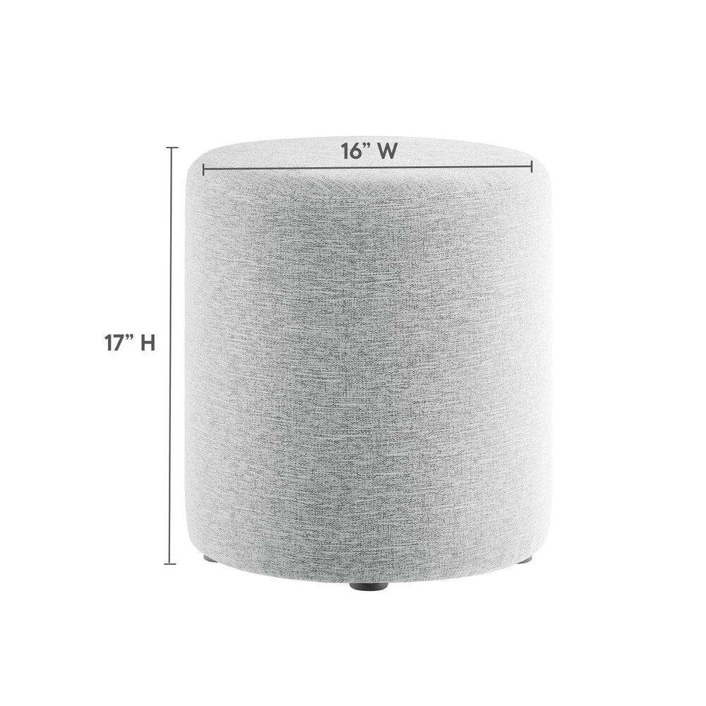 EEI-6651 Callum 16" Round Woven Heathered Fabric Upholstered Ottoman by Modway