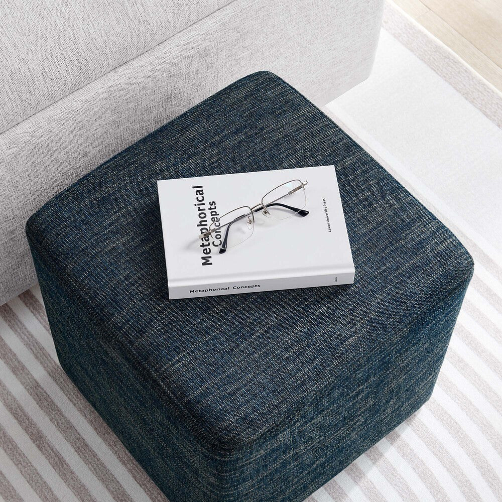 EEI-6636 Callum 17" Square Woven Heathered Fabric Upholstered Ottoman by Modway