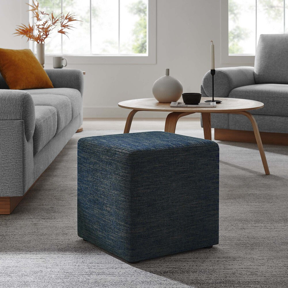 EEI-6636 Callum 17" Square Woven Heathered Fabric Upholstered Ottoman by Modway