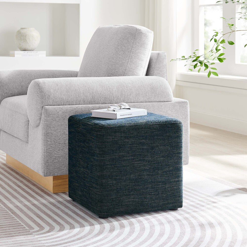 EEI-6636 Callum 17" Square Woven Heathered Fabric Upholstered Ottoman by Modway
