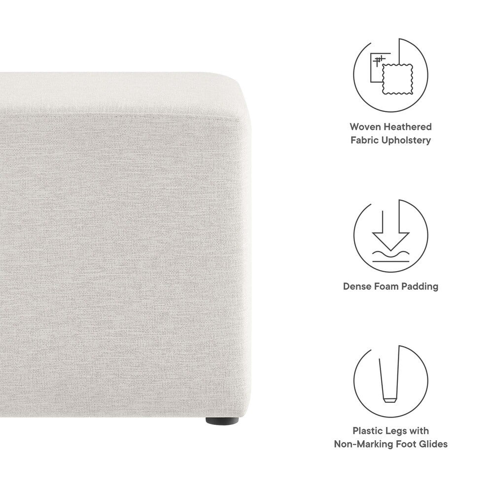 EEI-6636 Callum 17" Square Woven Heathered Fabric Upholstered Ottoman by Modway