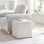 EEI-6636 Callum 17" Square Woven Heathered Fabric Upholstered Ottoman by Modway