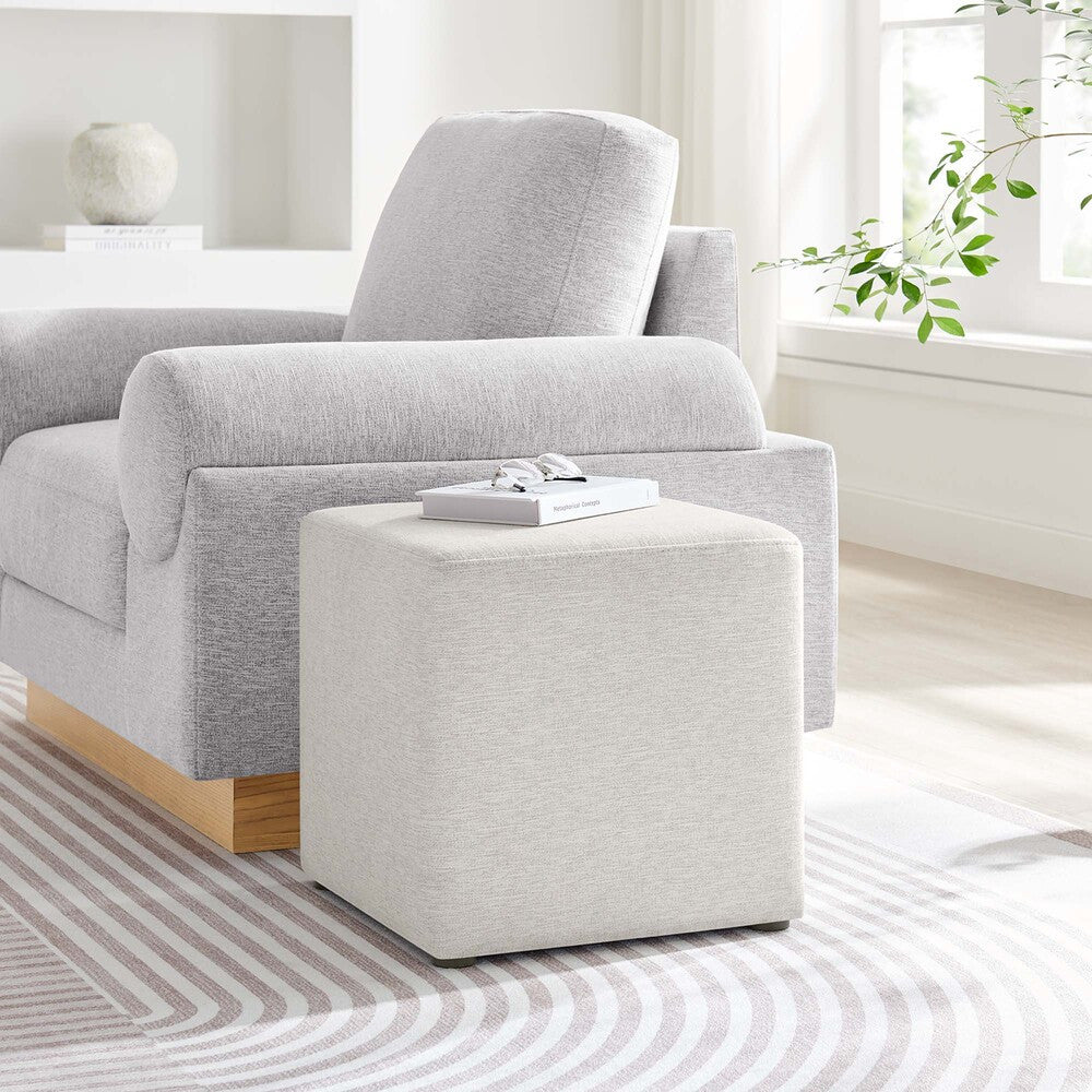 EEI-6636 Callum 17" Square Woven Heathered Fabric Upholstered Ottoman by Modway