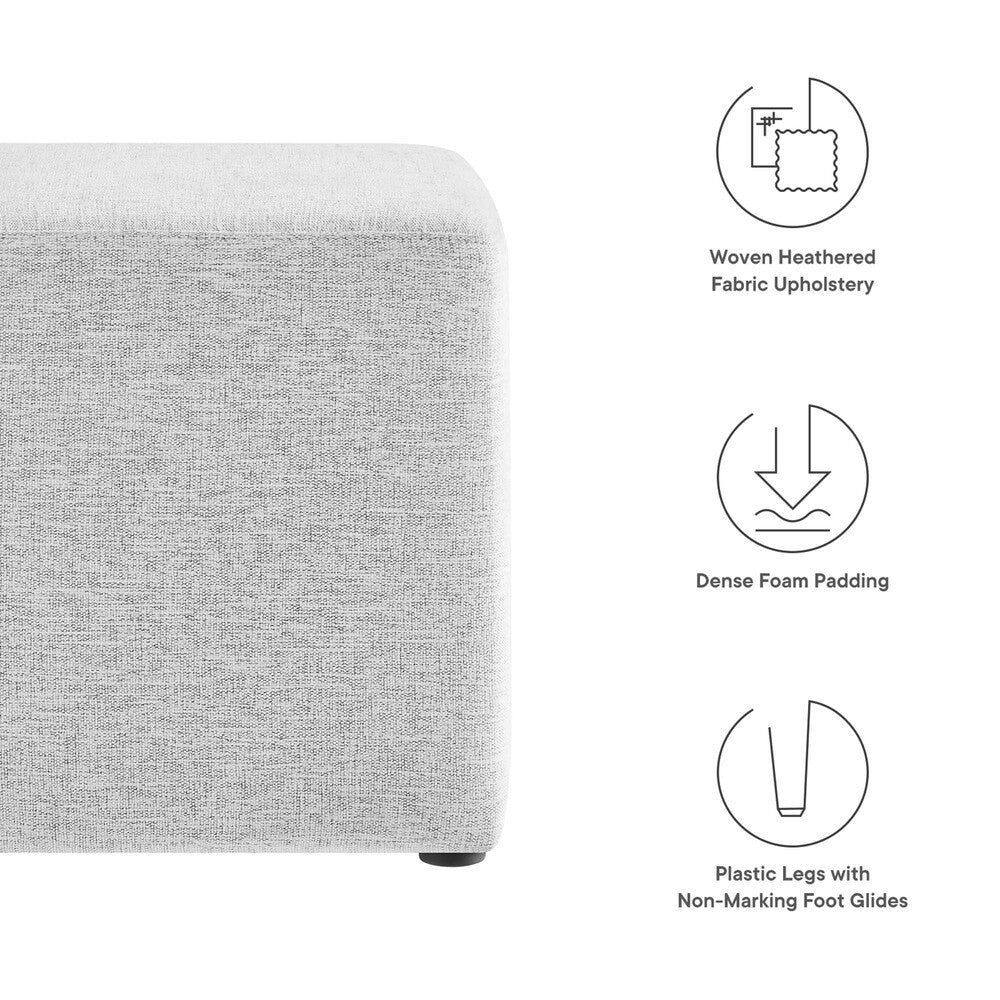 EEI-6636 Callum 17" Square Woven Heathered Fabric Upholstered Ottoman by Modway