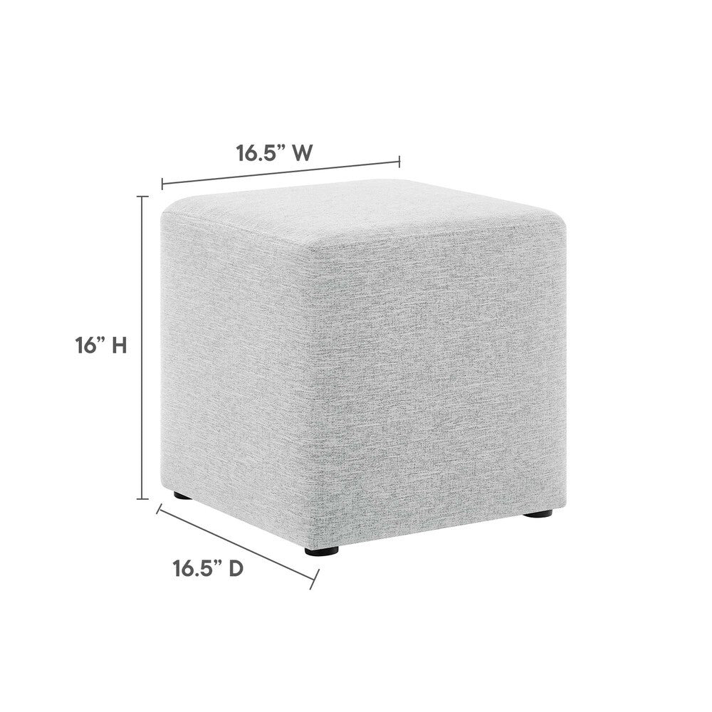 EEI-6636 Callum 17" Square Woven Heathered Fabric Upholstered Ottoman by Modway
