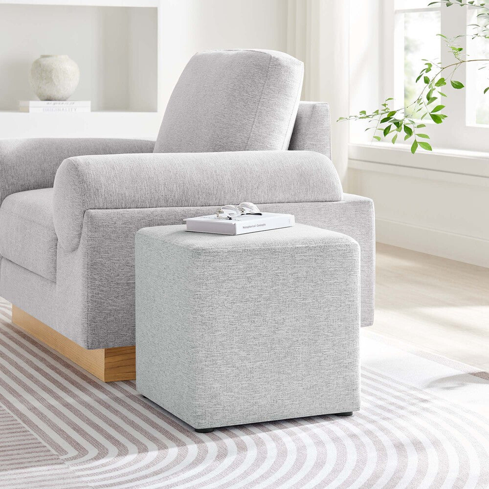 EEI-6636 Callum 17" Square Woven Heathered Fabric Upholstered Ottoman by Modway