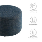 EEI-6645 Callum Large 23" Round Woven Heathered Fabric Upholstered Ottoman by Modway