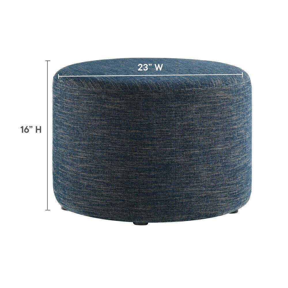EEI-6645 Callum Large 23" Round Woven Heathered Fabric Upholstered Ottoman by Modway