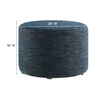 EEI-6645 Callum Large 23" Round Woven Heathered Fabric Upholstered Ottoman by Modway