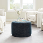 EEI-6645 Callum Large 23" Round Woven Heathered Fabric Upholstered Ottoman by Modway