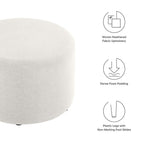 EEI-6645 Callum Large 23" Round Woven Heathered Fabric Upholstered Ottoman by Modway