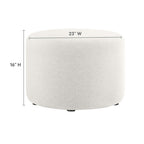 EEI-6645 Callum Large 23" Round Woven Heathered Fabric Upholstered Ottoman by Modway