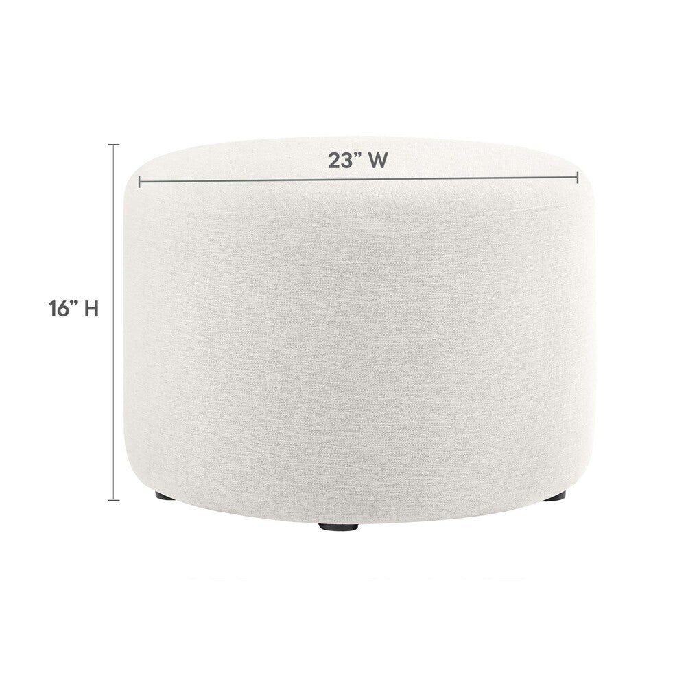 EEI-6645 Callum Large 23" Round Woven Heathered Fabric Upholstered Ottoman by Modway