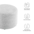 EEI-6645 Callum Large 23" Round Woven Heathered Fabric Upholstered Ottoman by Modway