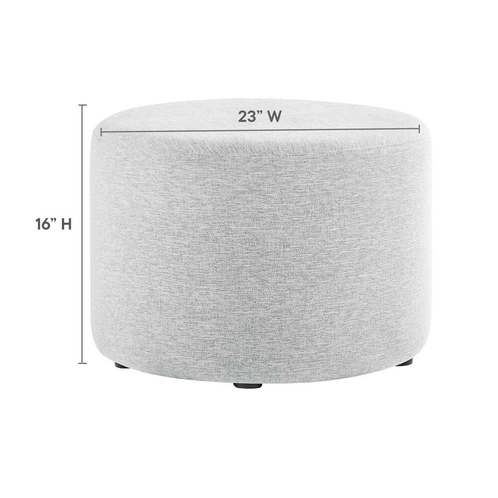 EEI-6645 Callum Large 23" Round Woven Heathered Fabric Upholstered Ottoman by Modway