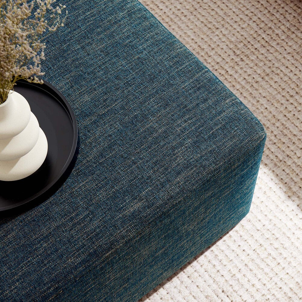 EEI-6642 Callum Large 28" Square Woven Heathered Fabric Upholstered Ottoman by Modway