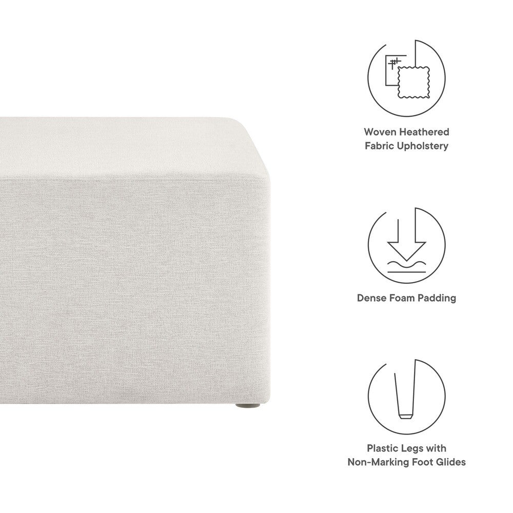 EEI-6642 Callum Large 28" Square Woven Heathered Fabric Upholstered Ottoman by Modway