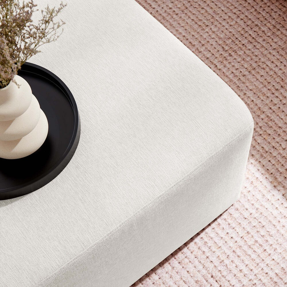 EEI-6642 Callum Large 28" Square Woven Heathered Fabric Upholstered Ottoman by Modway